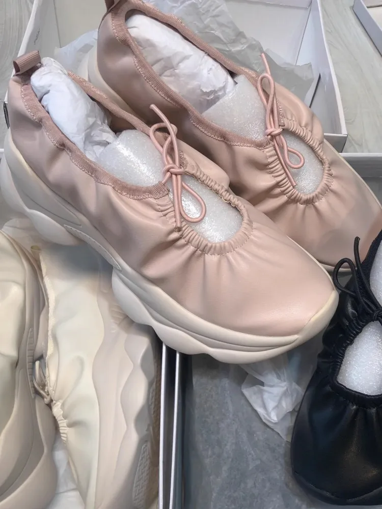 Women Casual Shoes Lace Up Spring Summer Japanese Style Lolita Solid Color Round Toe Thick Bottom Pumps Ladies Low Cut Shoes 6