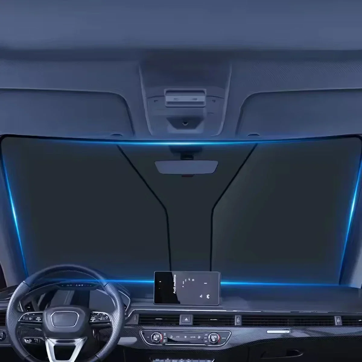 UV Reflective Car Sun Shade for Front Window Summer Cooling