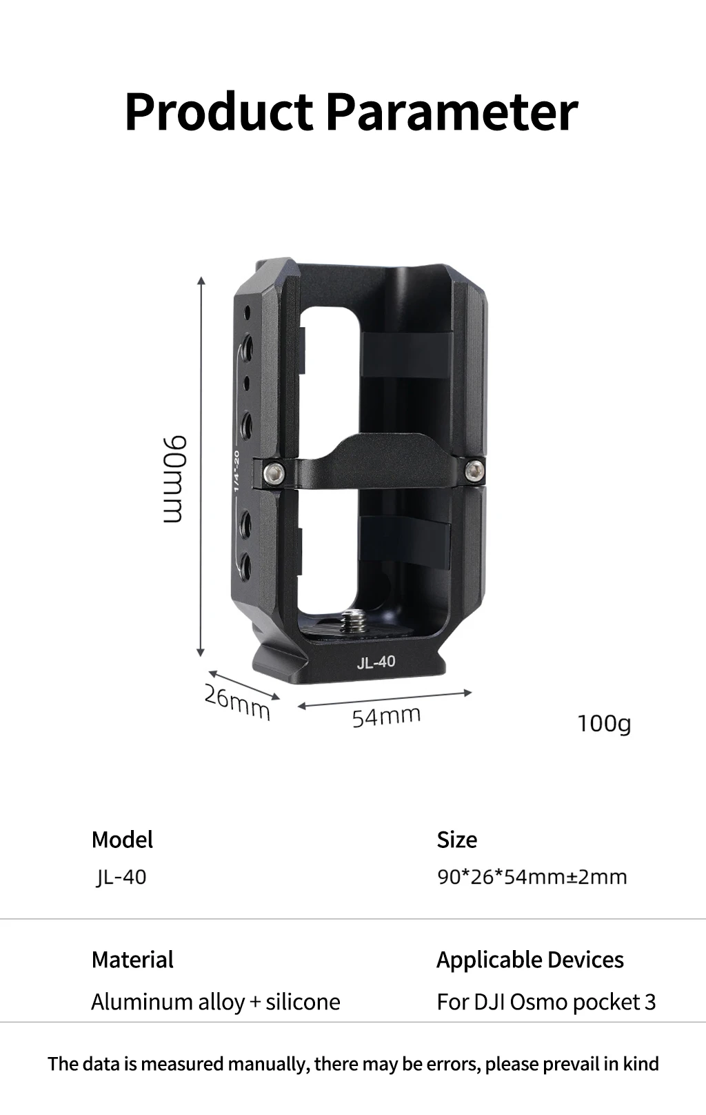 Metall-Verlängerungsrahmen für DJI Osmo Pocket 3, Käfig, Multifunktions-Erweiterungsgerät, Schnellverschluss-Halterung für Pocket 3-Gimbal-Kamera – Detail 12