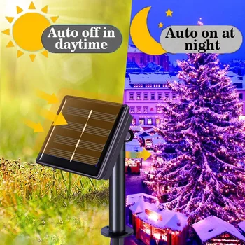 Outdoor Solar Fairy String Lights, 300/200/100/50 LEDs Copper Silver Wire Garland, Waterproof 8 Modes for Christmas Wedding 4