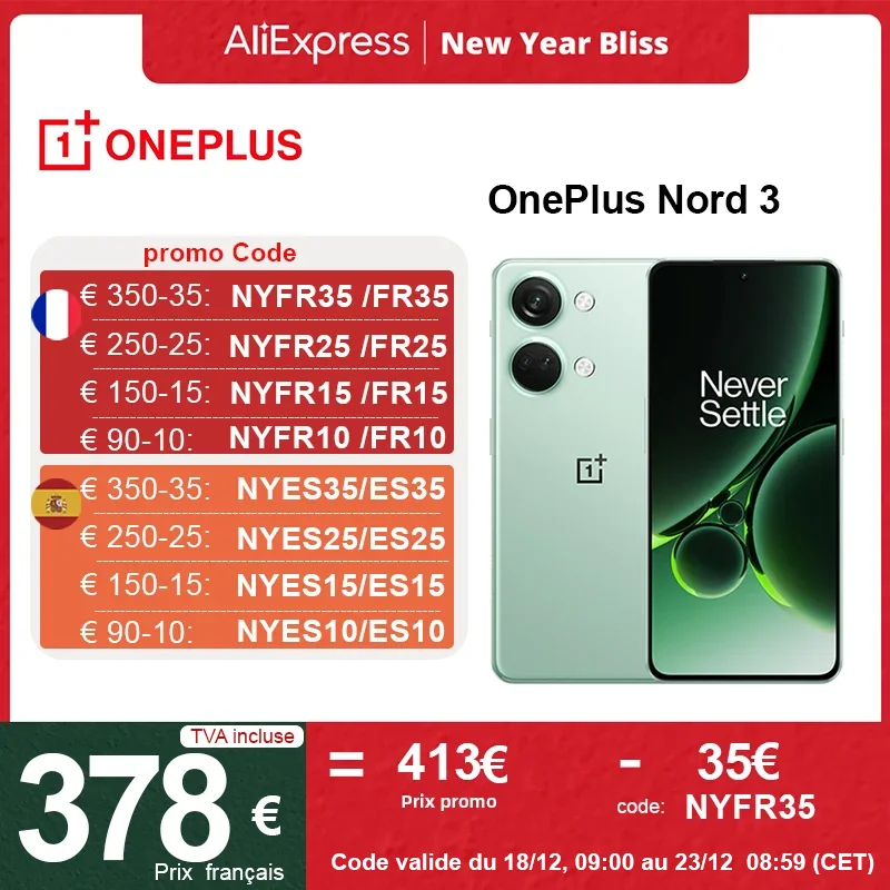 OnePlus-cargador SUPERVOOC Nord 3, versión Global, 5G, 8GB, 16GB de RAM, MediaTek Dimensity 9000, 120Hz, Pantalla AMOLED superfluida, 80W