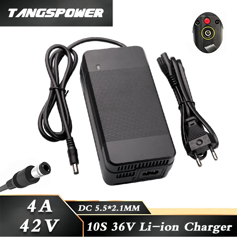 High-Power Lithium Battery Charger with Cooling Fan and DC Connector
