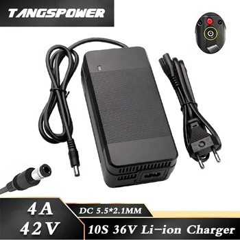 42V 4A Lithium Battery Charger For 36V 10S Li-ion Battery Pack Charger Fast Charging DC 5.5X2.1MM Connector With Cooling Fan