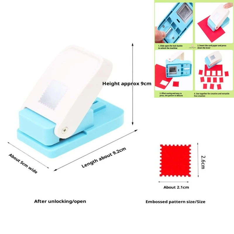 Rectangular Paper Punch 1pc ABS Rectangle Postage Stamp Punch Lever Action Craft Punch For ...