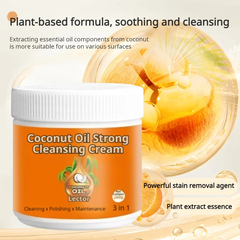 Coconut Oil Powerful Stain Remover Paste Natural Deep Cleaning Antibacterial Deodorizing Oil Cleaner Household Tile Cleaning 3
