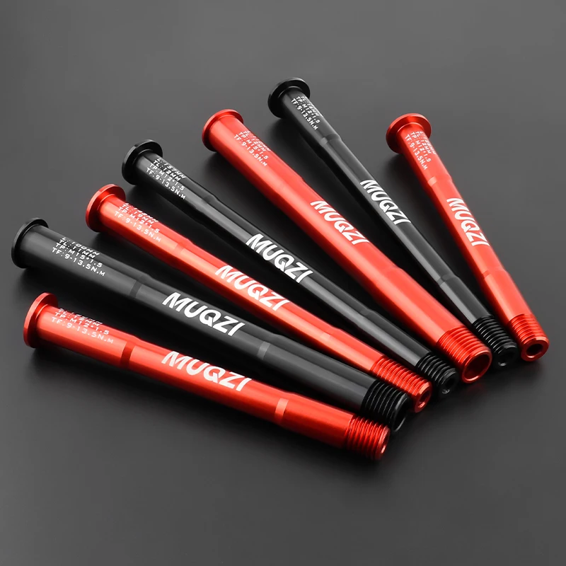 MUQZI MTB 스루 액슬 15x100 15x110 12x142 12x100 12x148 도로 자전거 휠 액슬 12mm 15mm 허브 스루 액슬 포크 샤프트