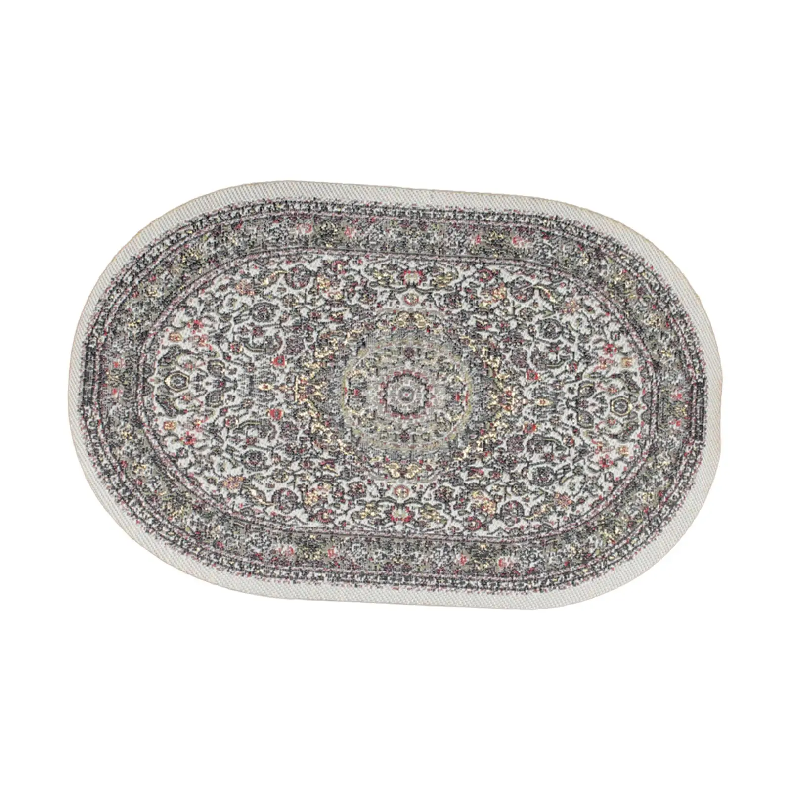 

1/12 масштабный кукольный домик, ковер в турецком стиле, 12x9,5 см, маленький овальный напольный коврик для 12-го кукольного дома, часть детского игрушечного орнамента, реквизит для фотосессии