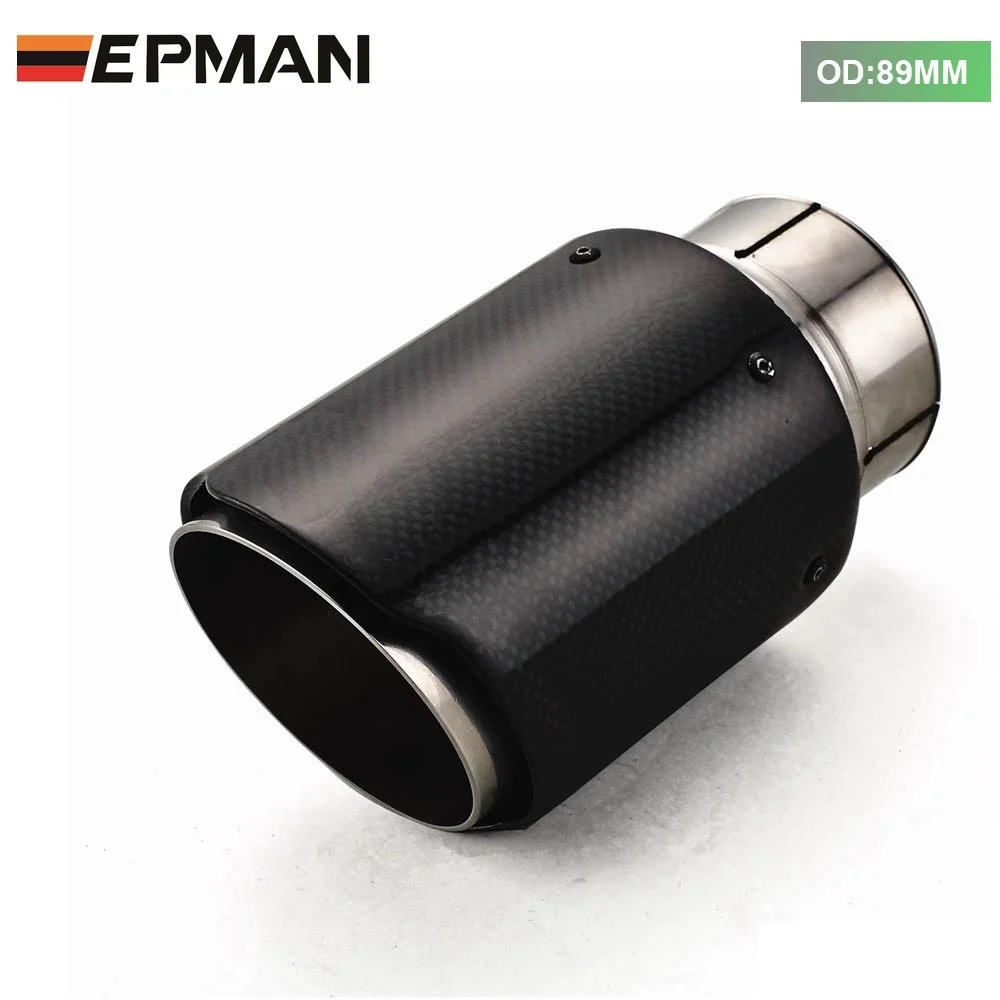 

1Pcs ID 2.5'' 63mm OD:89MM Carbon Fiber Exhaust Muffler Pipe Tip Fr Universal Auto Car EP-EM7023-89