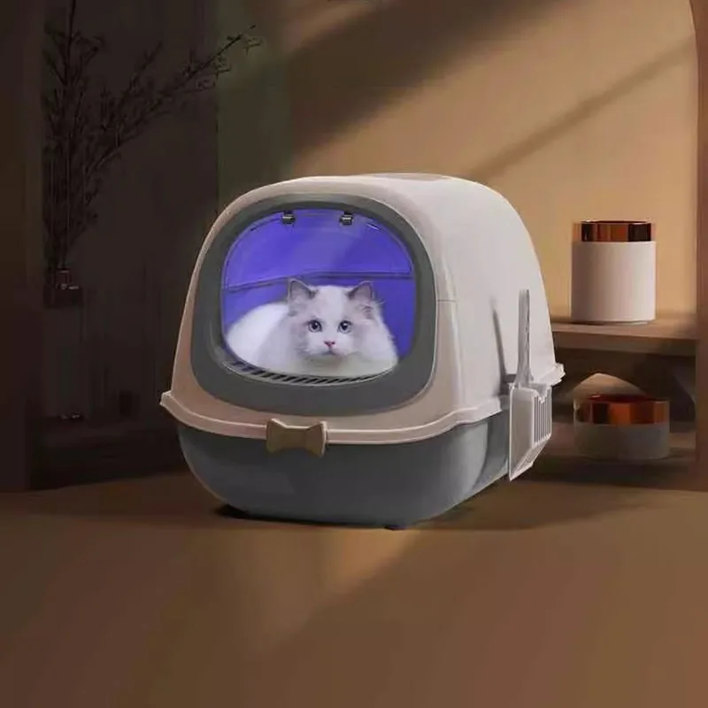 

Simple Design Cat Toilet Not Spill Out Deodorization Sterilize Cat Litter Tray Ample Space Home Wc Para Gatos Pet Products LVBK
