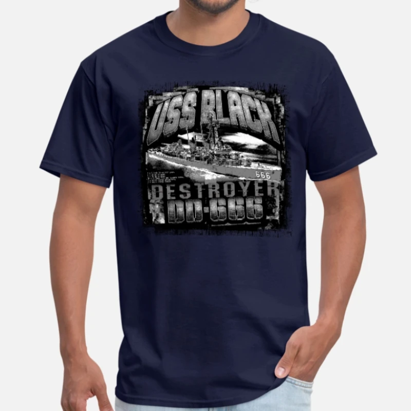 

USS Fletcher-class Black Destroyer T Shirt. Short Sleeve 100% Cotton Casual T-shirts Loose Top Size S-3XL