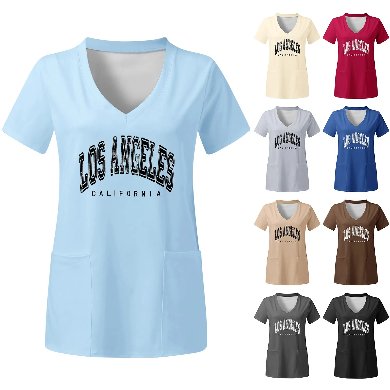 

Los Angeles Print Working Uniform Nurse Scrub Tops Women Pharmacist Scrub Uniformes Medicos Para Mujer Tooth Nursing Workwear