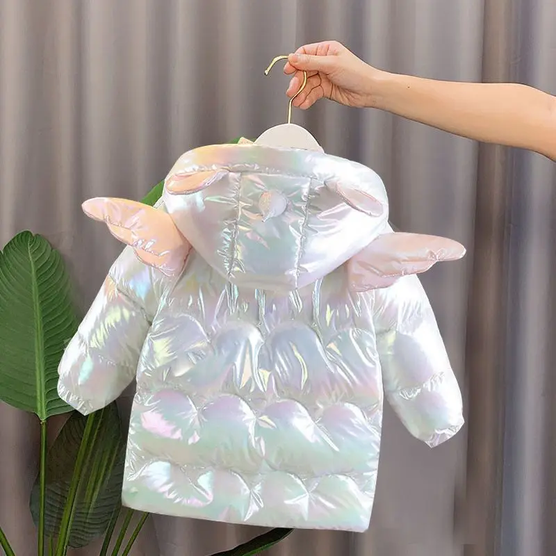 Winter Down Jacket For Girls Coat Fashion Unicorn Shiny Waterproof Children's Outerwear 0-6 Years Teen Kids Parka Snowsuit