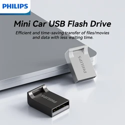 PHILIPS Ultra Slim USB Flash Drive - Compact Storage Solution - 64 GB (Silver)