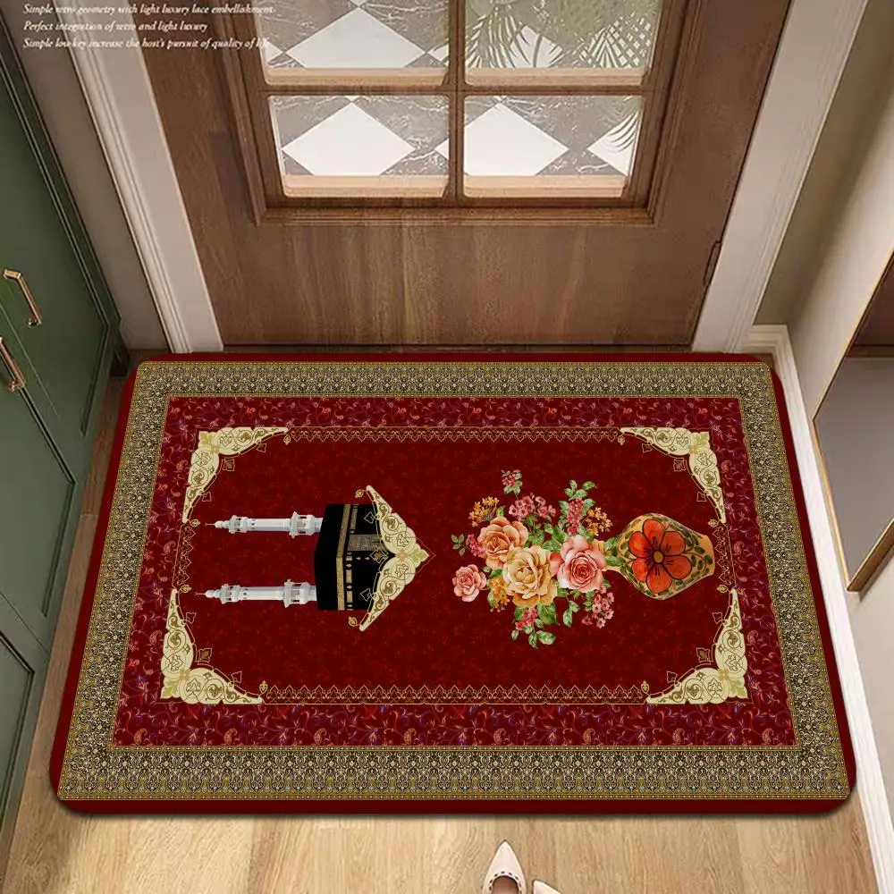 Muslim Prayer Floor Mat INS Style Soft Bedroom Floor House Laundry Room Mat Anti-skid Household Carpets