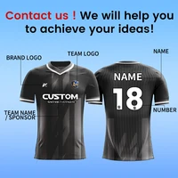 Chemise de football par sublimation en gros Kit d'uniformes de football pour hommes jacquard personnalisés Vêtements de sport d'entraînement avec logo brodé X5556 3