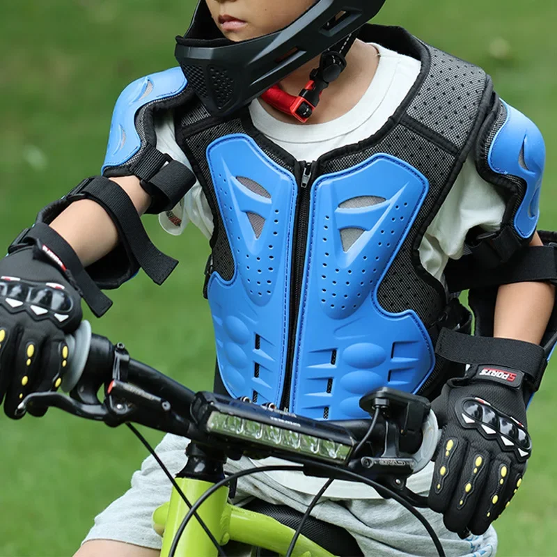 Kids Motorcycle Armor Suit Dirt Bike Chest Back Protector Motocross Children Protective Gear Skiing Skating Elbow Knee Pads Sets