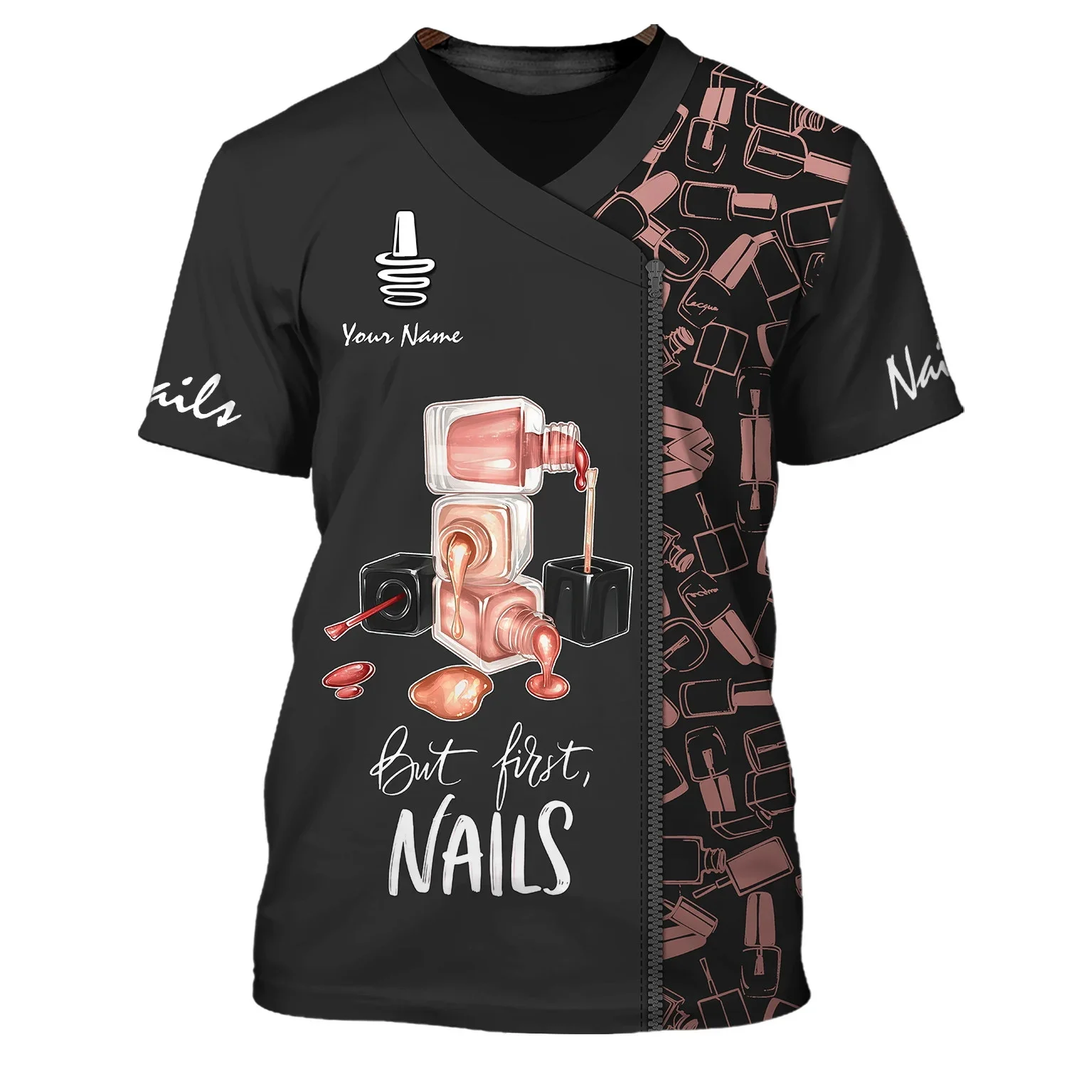 PLstar Cosmos Neueste Sommer Herren T-Shirt Nagelkünstler personalisierte 3D gedruckt Unisex Casual T-Shirt Geschenk für Manikürist DW167 – Detail 8