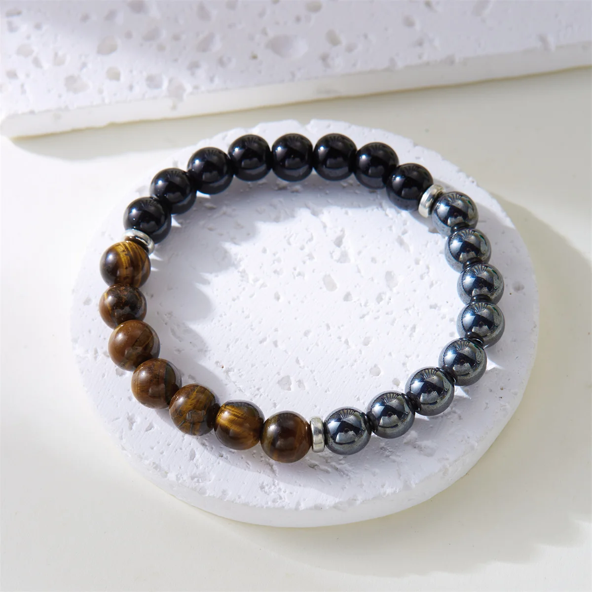 Friendship and joy bracelets paired with boho fashion