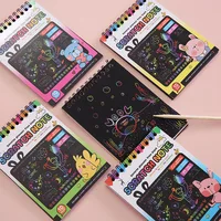 1 Book+1 Pen Dazzling DIY Scratching Painting Creative Graffiti Art Fun Scratching Paper Color Notebook 1