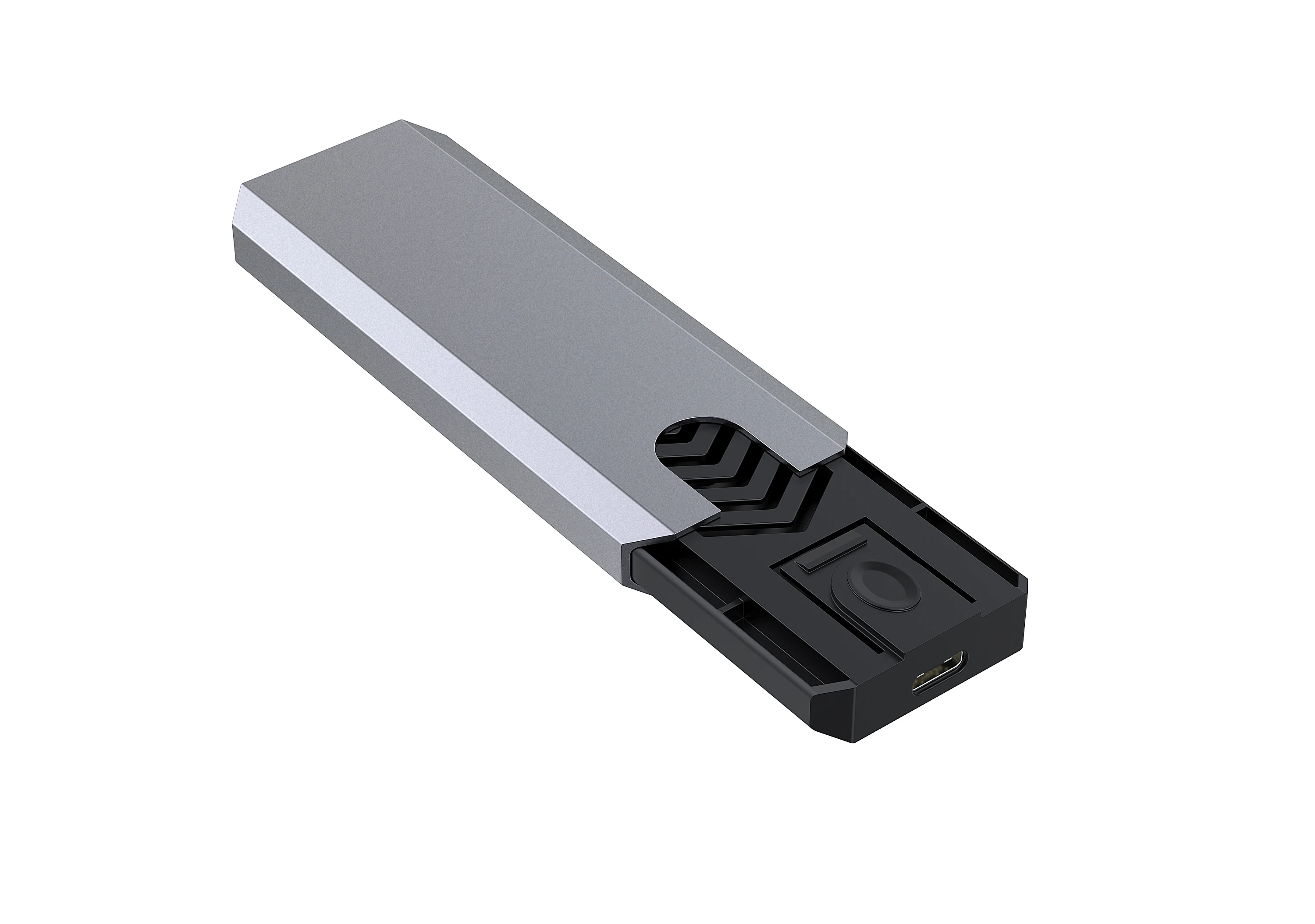 M2 외장 SSD 케이스, 알루미늄 냉각 기능이 있는 기계식 리더, 듀얼 프로토콜 NVMe/NGFF 케이스 지원