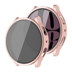 Premium Tempered Glass Smartwatch Protective Case - Anti-Spy & Shockproof Cover for Galaxy watch 6 44mm (Rose gold)