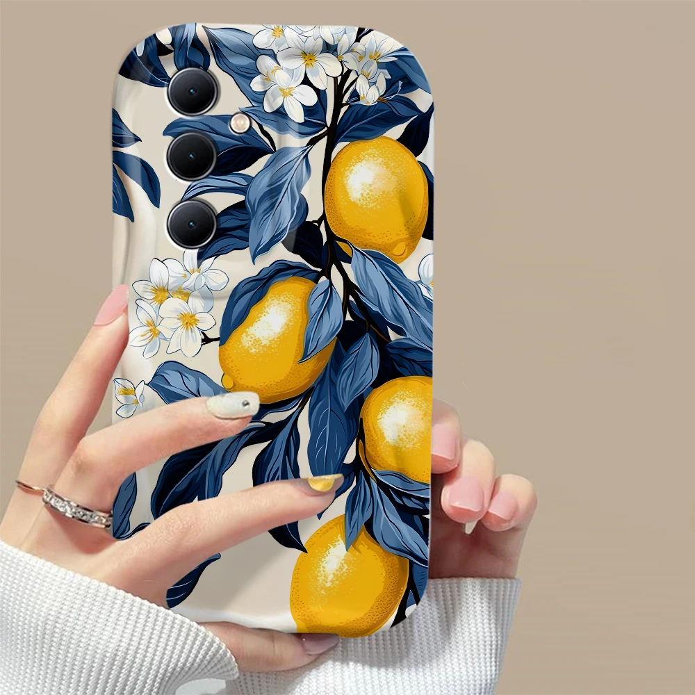 Luxury Summer Fruit & Lemon Blossom Phone Case - 3D Wave Soft TPU Back Cover