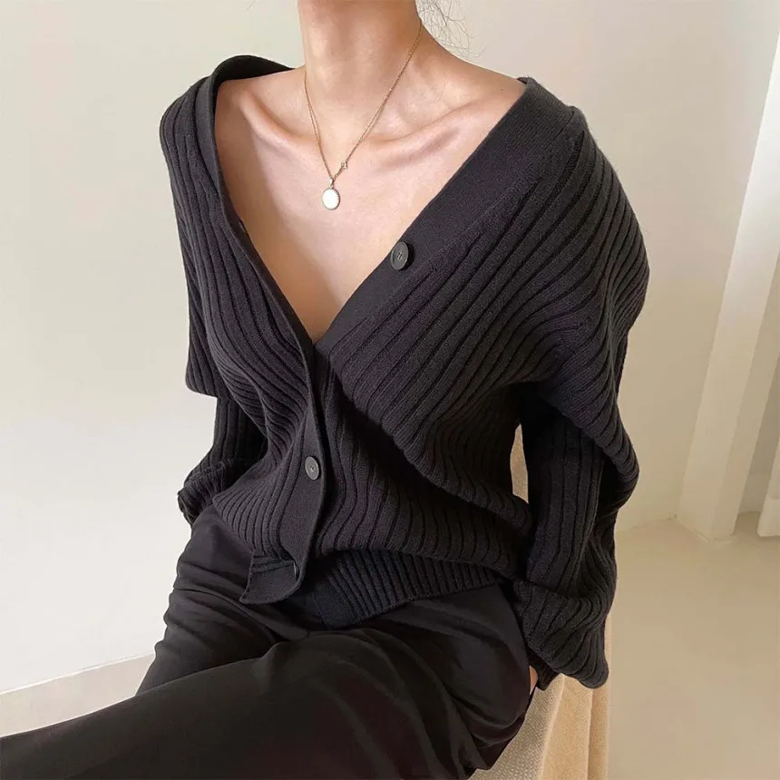 sweater hoodie Croysier Winter Clothes Women Cardigans Sweaters V Neck Long Sleeve Solid Cozy Casual Button Up Ribbed Knitted Cardigan Sweater christmas sweaters Sweaters