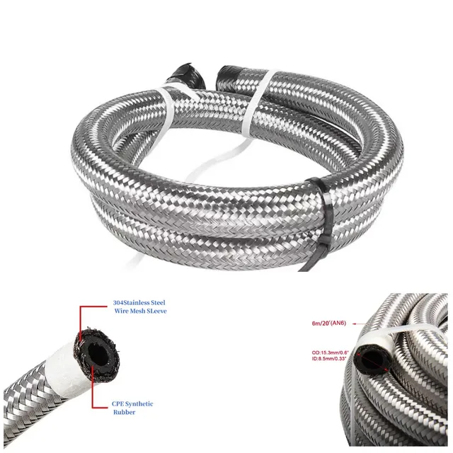 送料無料 オイルクーラー ナイロン メッシュ ホース AN10 3m 柔軟 耐圧 検） EARLS S13 S14 S15 CT9A R33 Z33 Z34 AE 86 1JZ 4AG SR20 RB 新作，定番人気 AN10 オイルクーラーナイロンホース 5m 黒