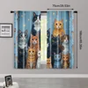 2pcs, Curtains&Drapes 2D print Whimsical Cat Machine Washable Polyester (without rod) Decorations Clearance Ldeal for Bedroom, 3