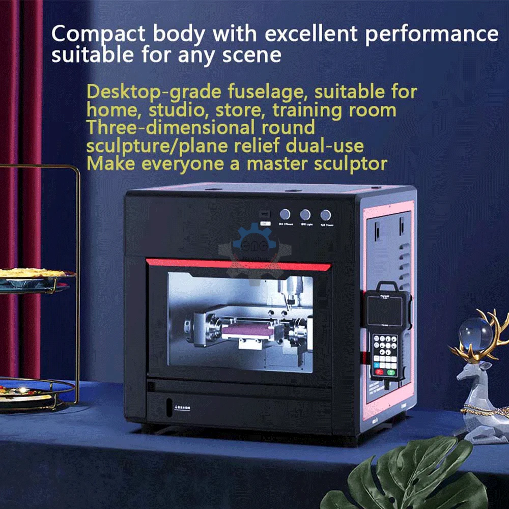 FK30 All-in-One Small 3D Jade Carving Equipment for Home Use: Wood, Olive Pit, Desktop Jadeite, and Jade Sculpting