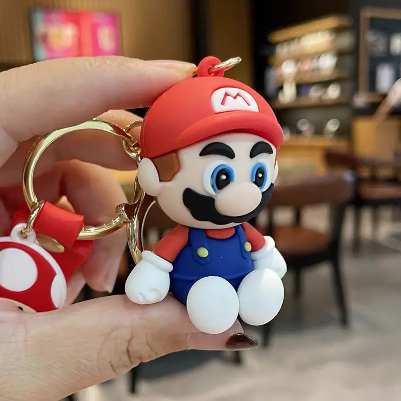 Chaveiro dos desenhos animados de Super Mario Bros, personagem do jogo,  bonecas do caráter do cogumelo, chaveiro bonito, saco do carro, coleção do  pendente, ornamentos da forma - AliExpress