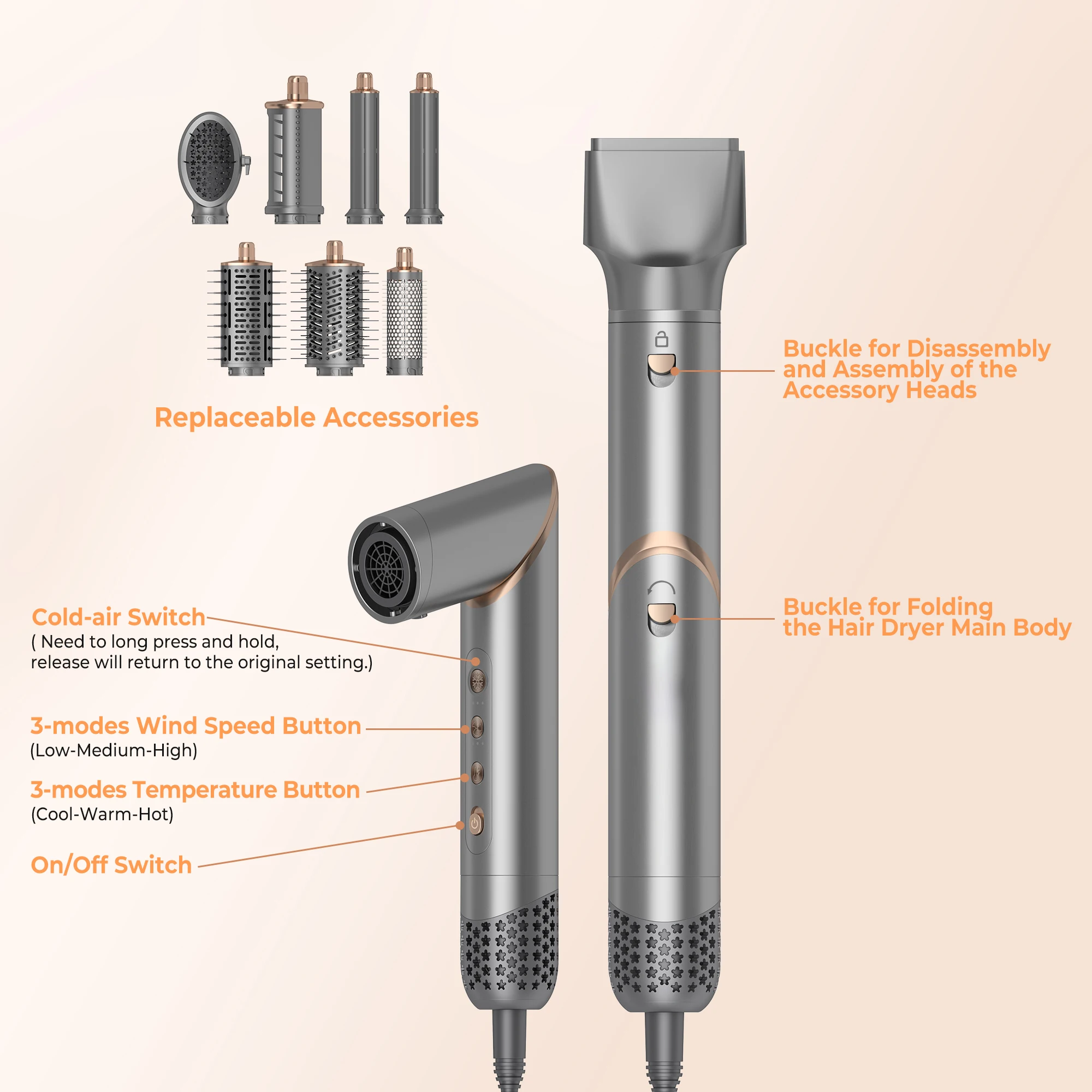 8 in 1 Hair Dryer Styler Tools Set