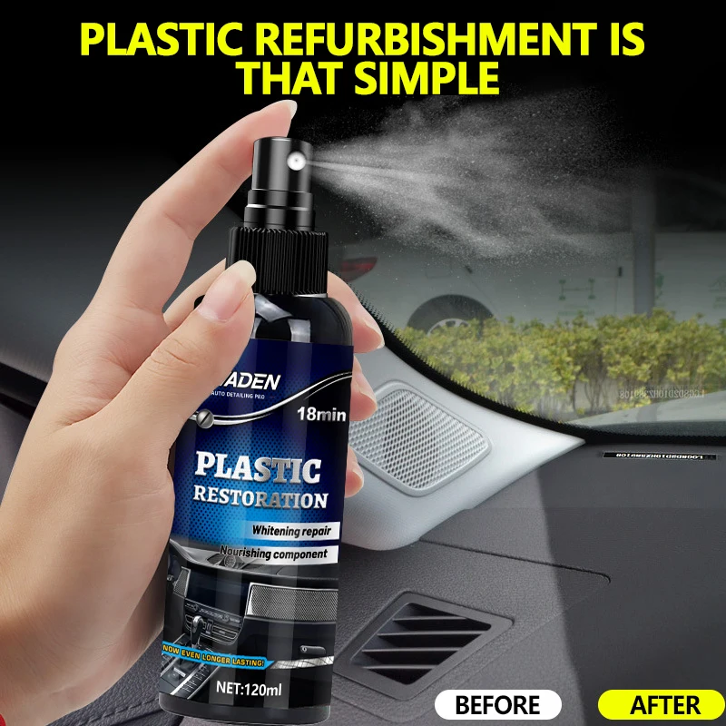 Car Interior Restorer Spray - Plastic/Leather UV Guard, Anti-Fade & Scratch Shield with 90D Protect 6