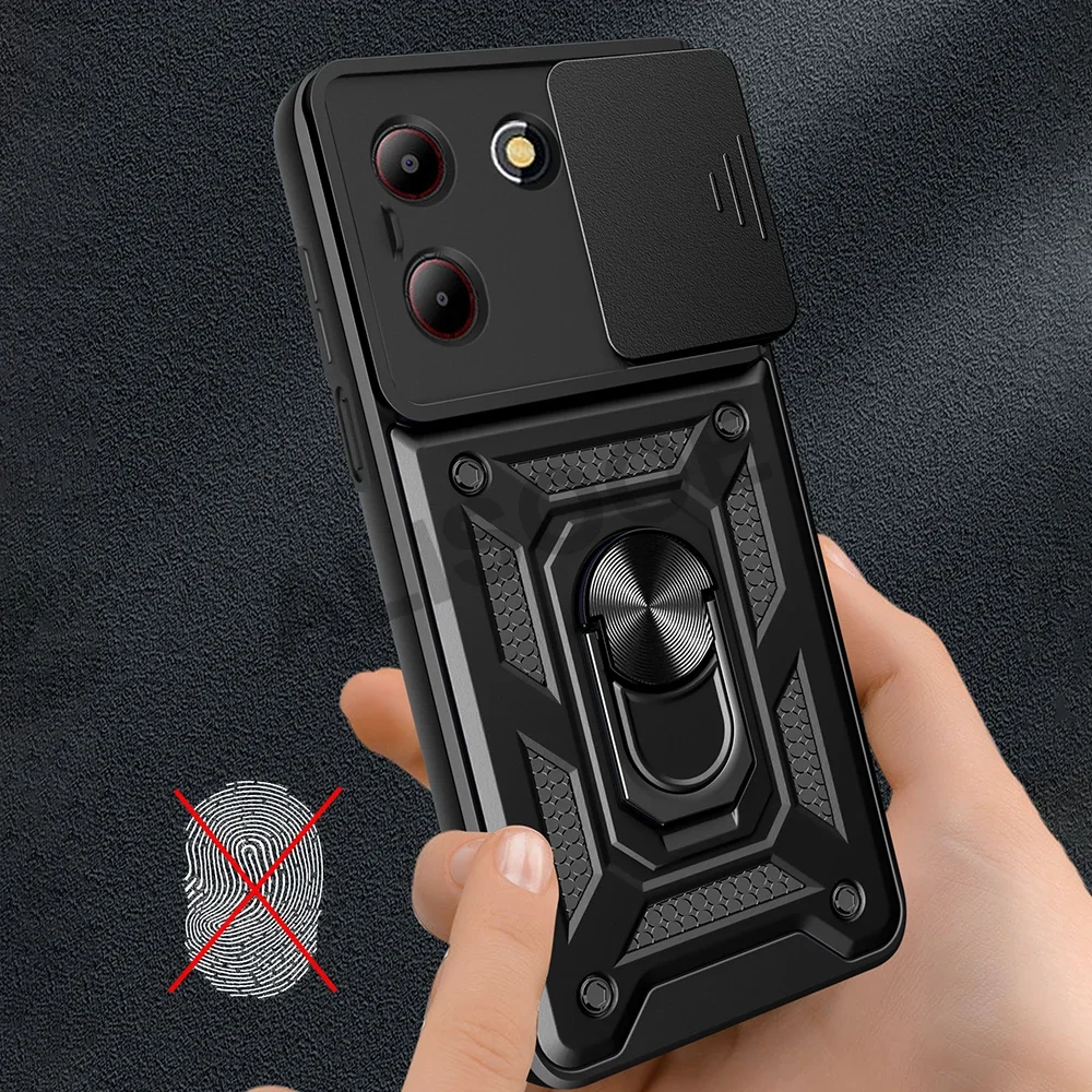 ZTE 블레이드용 슬라이드 카메라 커버, A54 A34 케이스, 아머 링 스탠드, ZTE 블레이드 A34 A54 충격 방지 카파용 보호 커버