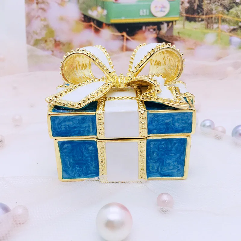 Fashion Enamel Jewelry Box For Earrings Rings Bow Gift Box Jewelry Trinket Box For Family And Friends Home Decoration 16ft 18ft inflatble projector screen with powerful 12vlow noise blower for home family movies tv shows videos playing games etc