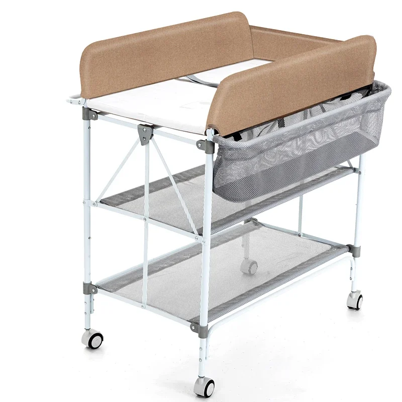 Multifunctional Foldable Baby Care Table &ndash; Massage Shower Station, Diaper Changing Table with Drying Rack, Convenient Storage