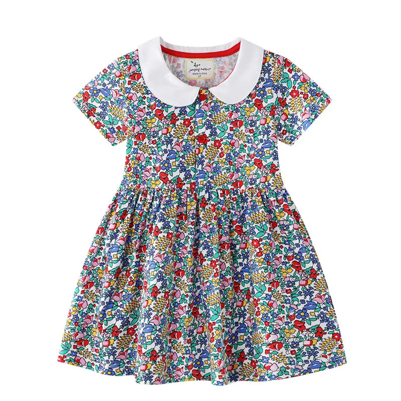 Jumping Meters Girls Party Dresses Fashion Embroidery Fashion Birthday Kids New Year Clothes Children's Summer Frocks Costume