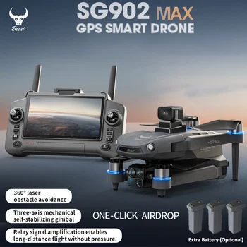 Drone SG902 MXA con touch screen da 5,5′′ Telecamera HD con giunto cardanico a 3 assi GPS per evitare ostacoli Brushless EIS elettronico RC Quadcopter giocattolo