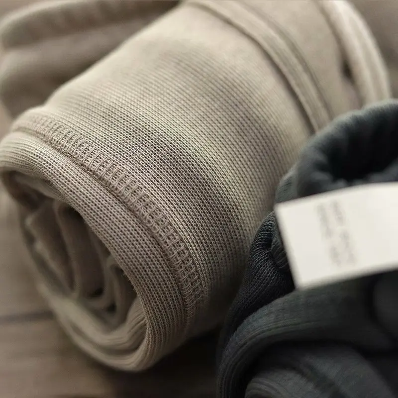 Heavy Knitted Shorts Men's Japanese Retro Cotton Do Old Lazy Elastic Waist Sports Shorts Loose Casual 5-point Pants Home Leisure