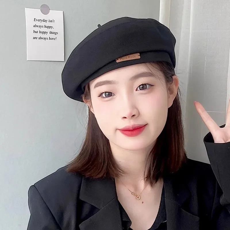 Beret Hat Woolen Beret Autumn Winter Woolen Hats British Style Retro Berets Caps for Women