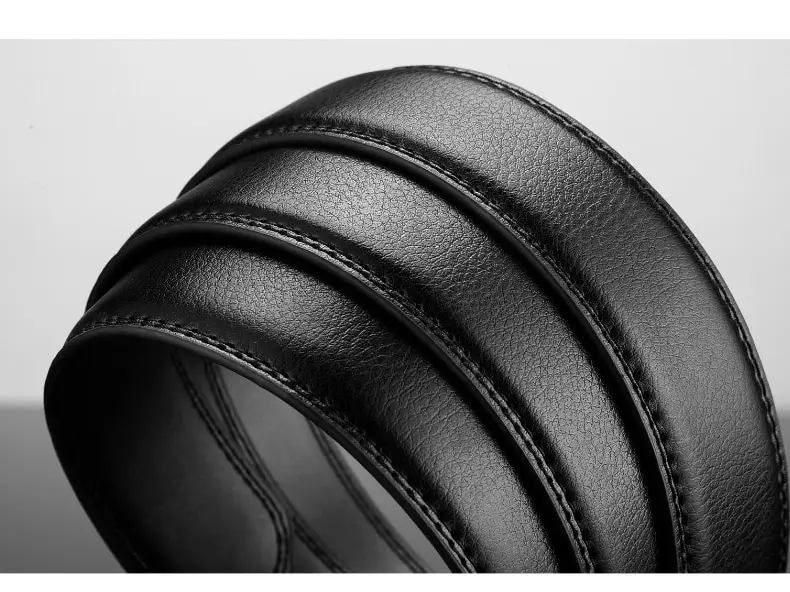 Männer Leder Gürtel Metall Automatische Schnalle Marke Hohe Qualität Luxus Gürtel für Männer Berühmte Arbeit Business Schwarz PU Strap – Detail 2
