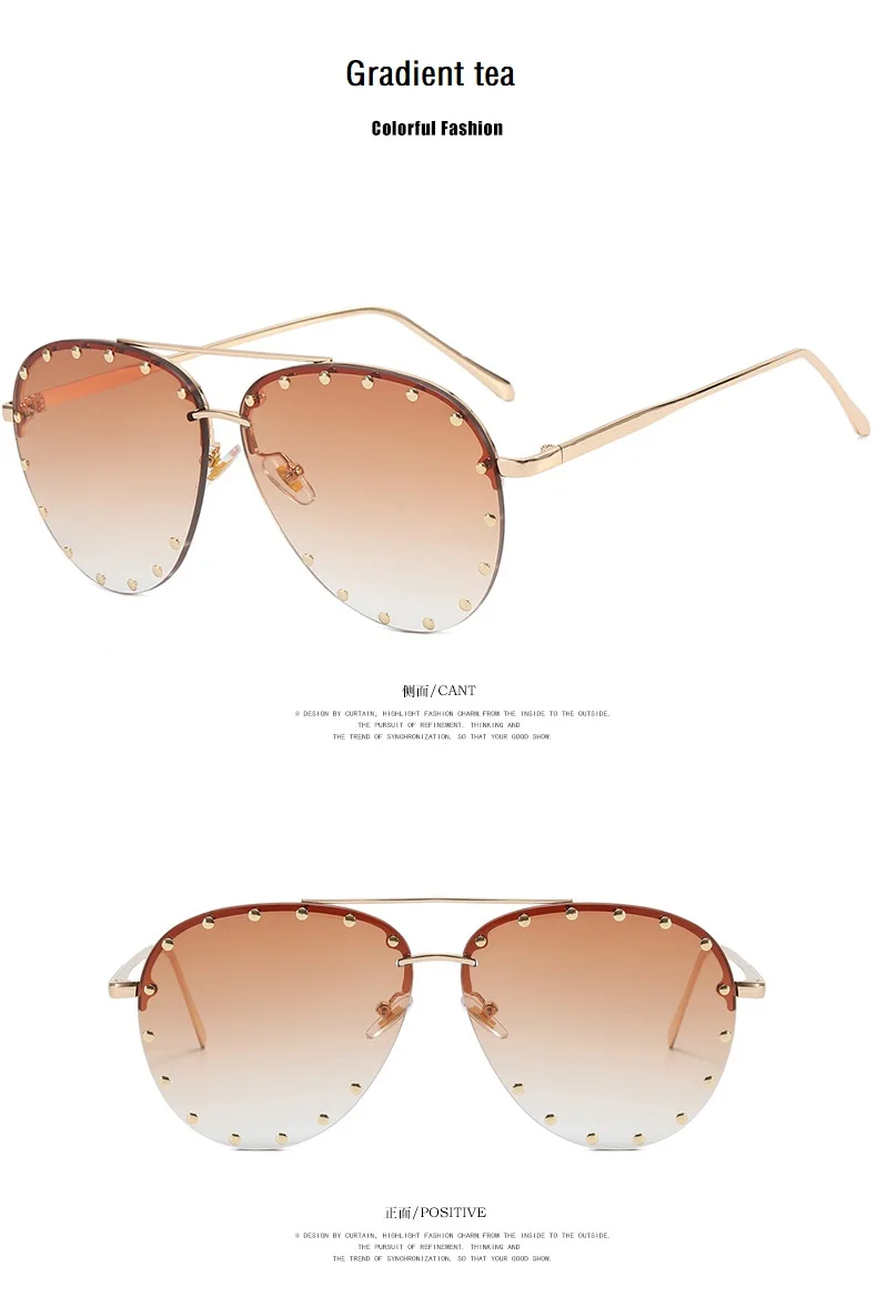Occhiali da sole aviator donna oversize senza montatura rivetti_voghion.com