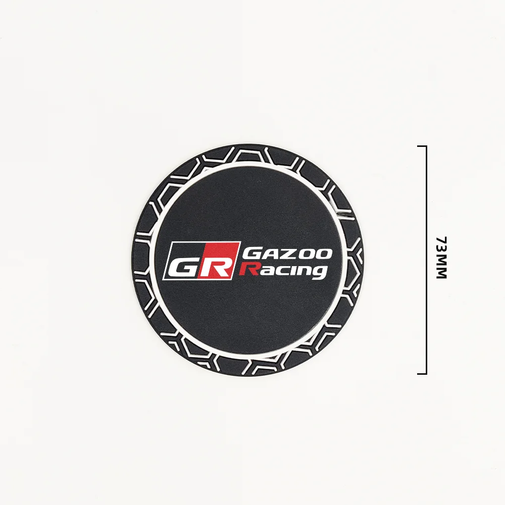 Silica Gel Car Coasters Anti-slip Pad 2PCS For Toyota GR GAZOO Racing GR-Sport Car-Styling Auto Anti-skid Cup-Holder Accessories