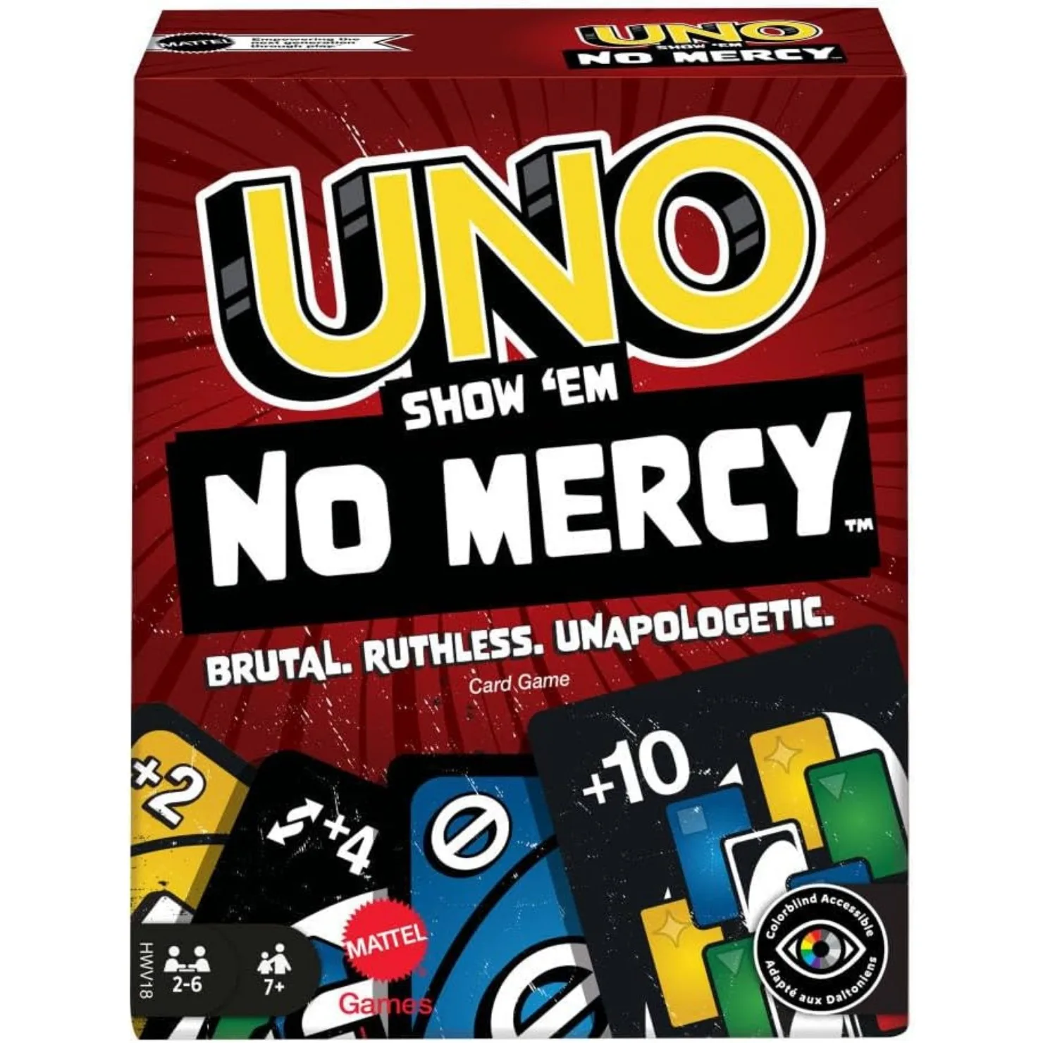 100% الأصلي ماتيل UNO Show 'Em No Mercy لعبة ببطاقات ورقية العلامة التجارية الأصلية,هدايا عيد الميلاد,ألعاب الطاولة,الأطراف العائلية السفر 2