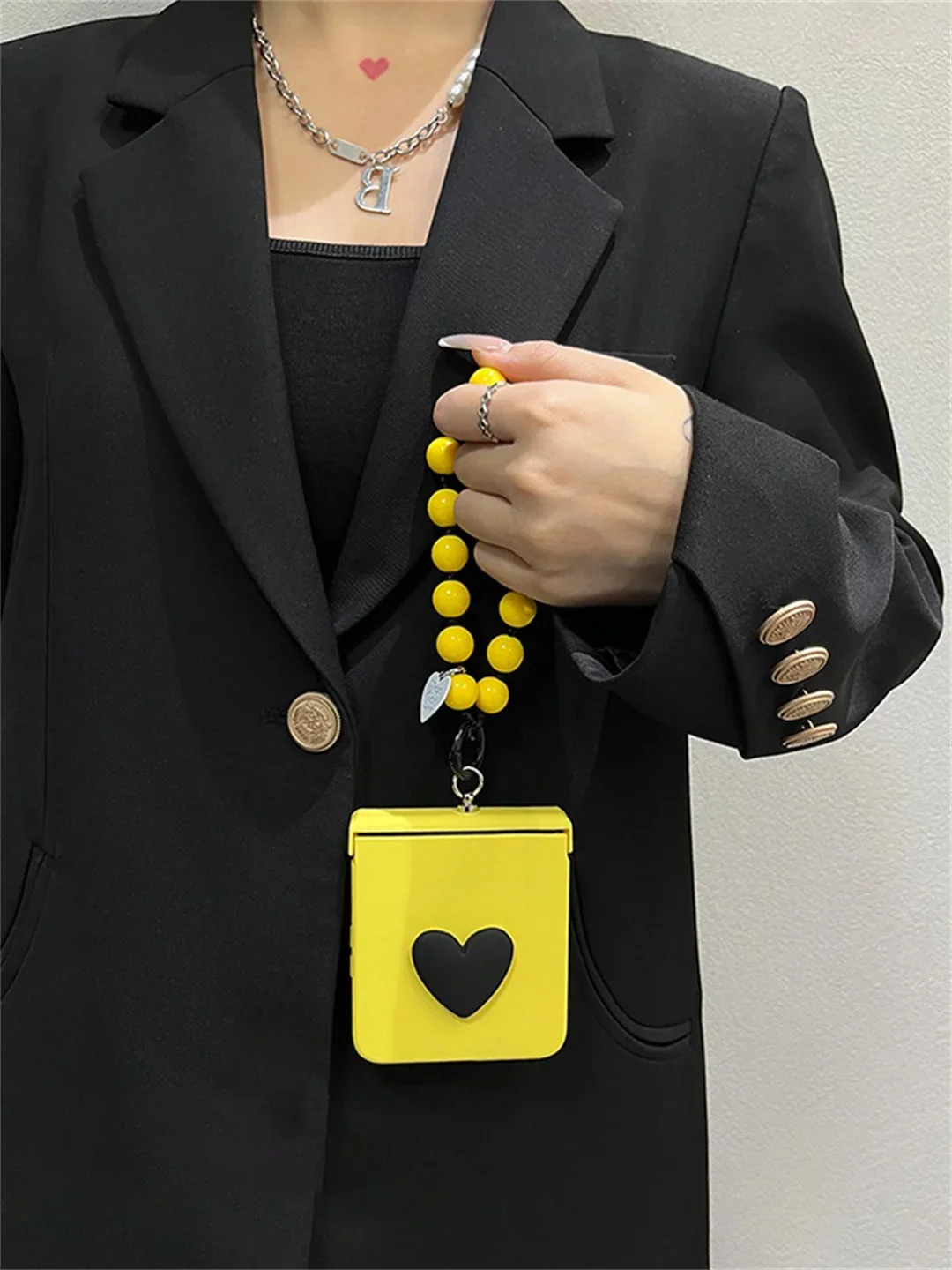 Korean Blackish Green Love Heart Bracelet Phone Case Cover