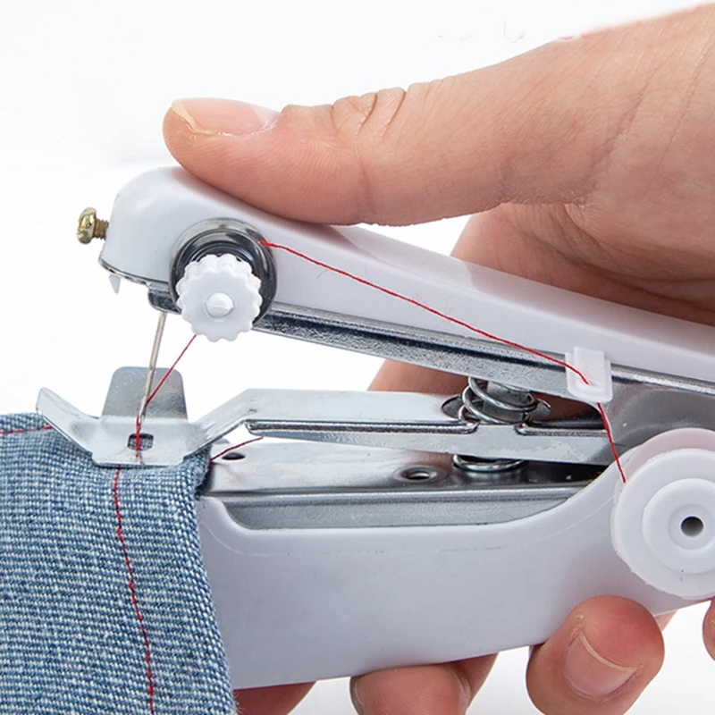 Mini Sewing Machine Manual Handy Needlework Tailor handheld Cordless