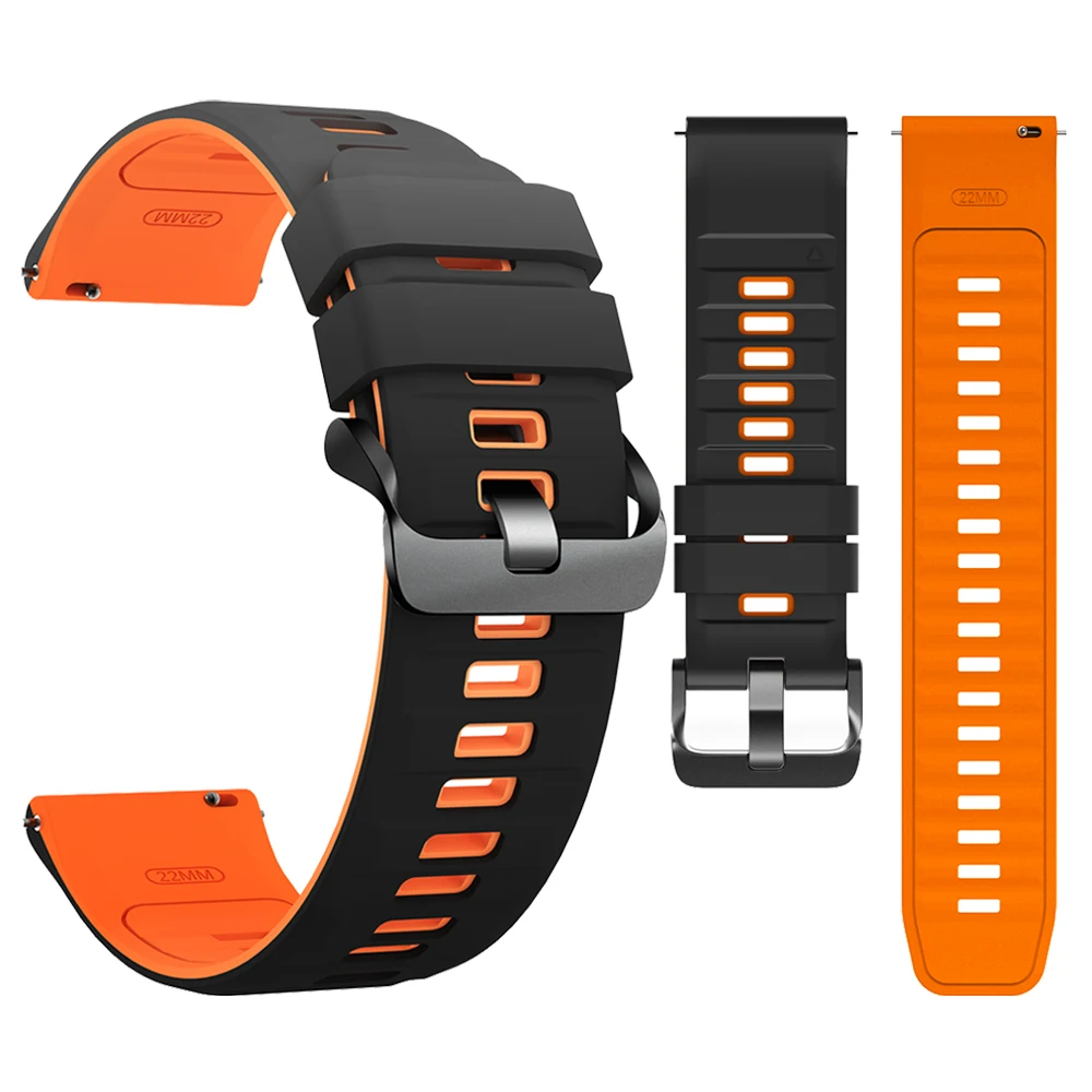 22mm Sport Watchband - Silicone Bracelet, Adjustable Strap Replacement