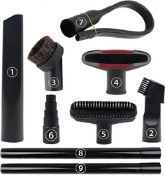 Versatile Vacuum Cleaner Accessory Kit with Brush, Nozzle, Wand, and Crevice Tool (Set 1)