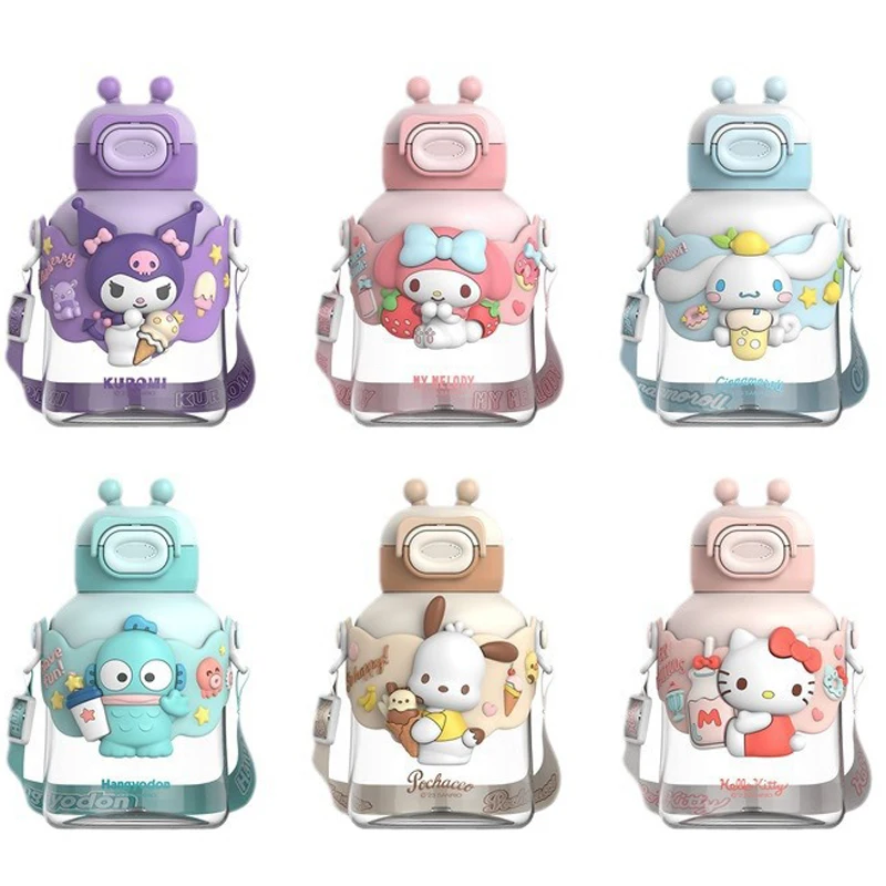 

Sanrios Hellokitty моя мелодия Kuromi понравико милый мультяшный чайник из аниме большая емкость для студентов пластиковая чашка кавайные дети нравится