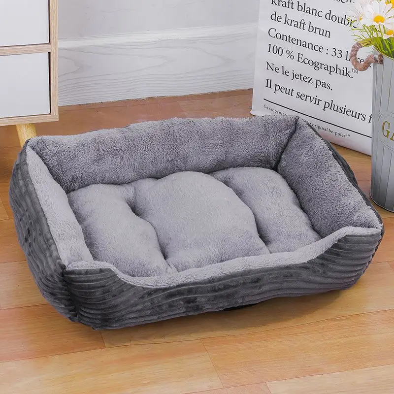 Teddy Cartoon Pet Soft Dog Bed House Winter Warming Large Dog House Warm Cat Nest Pet Bed Mattress Supplies pet bed dog house